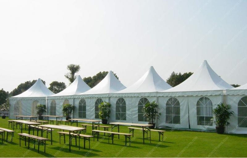 Create a sophisticated outdoor recreation area with Pagoda Tents