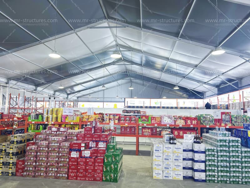 large storage tent retail supermarket