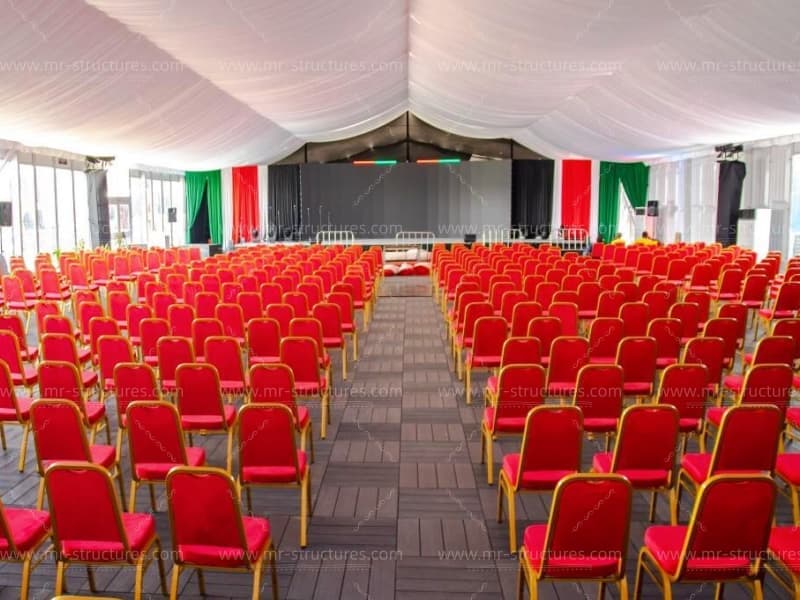 aluminium event tent interior seating