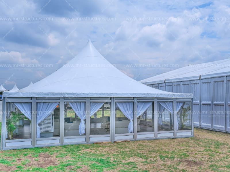 large white event tent interior furniture