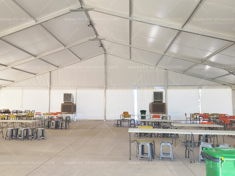 large commercial storage tent space