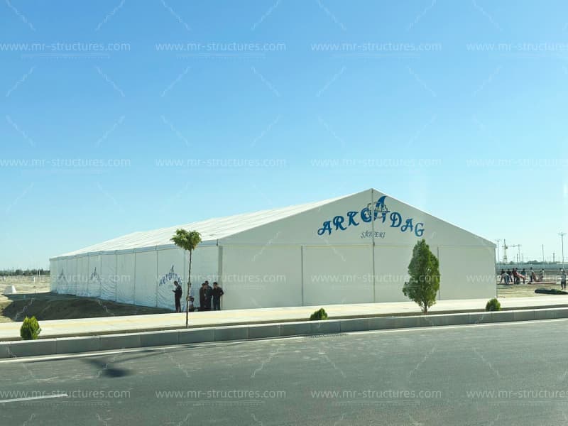 large clear span event tent exterior