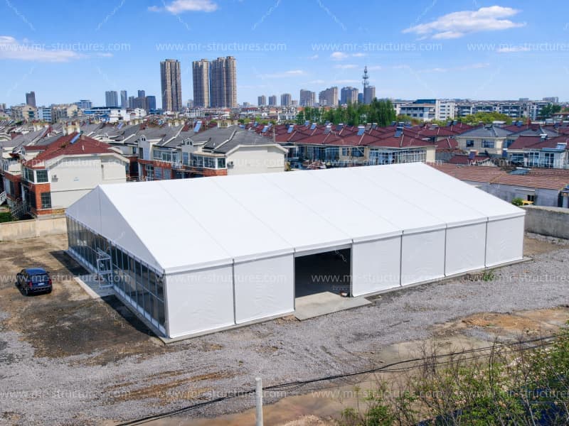 industrial warehouse tent installation