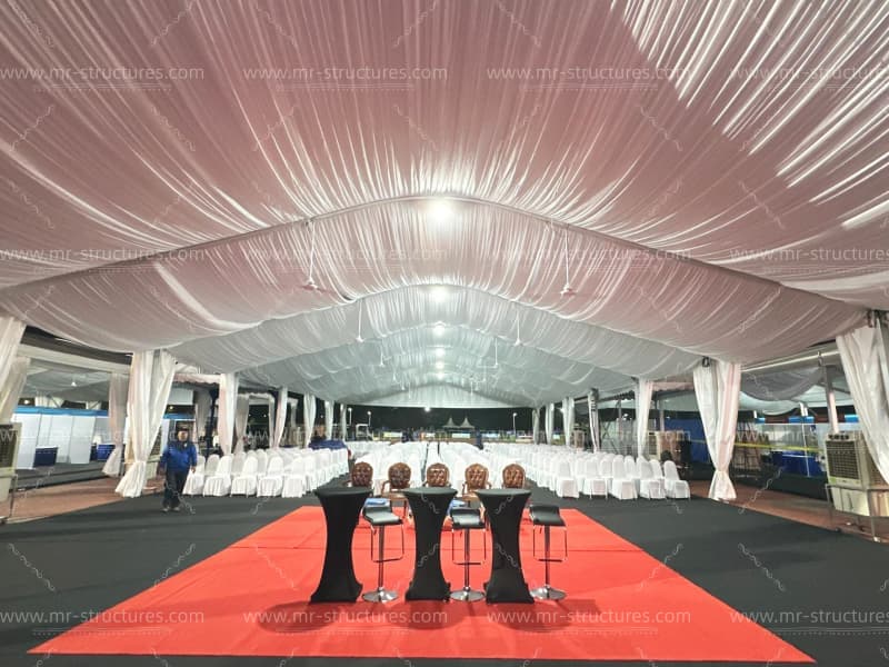big white tent exterior view