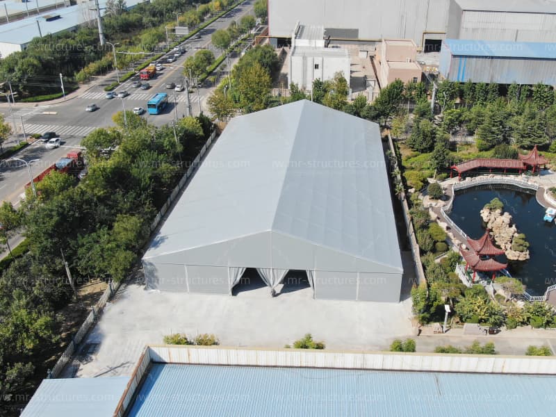 aluminium warehouse tent installation site