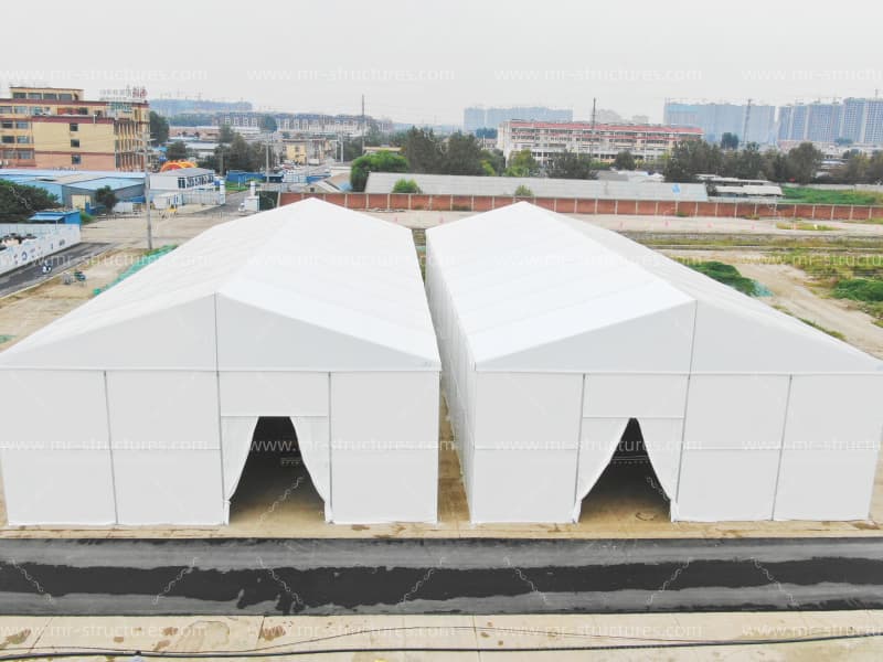 grouped aluminium warehouse tent complex