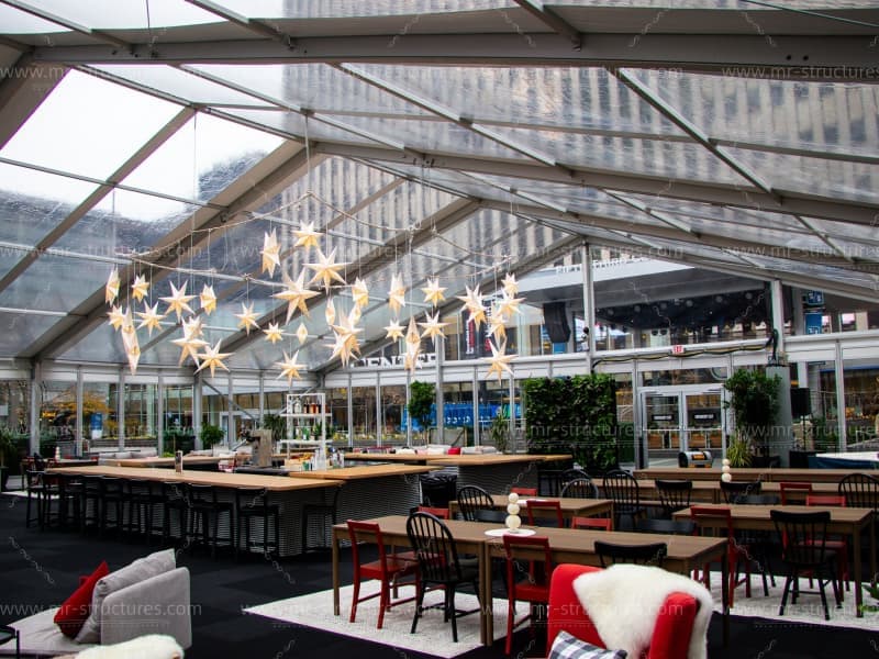 clear top party tent indoor view