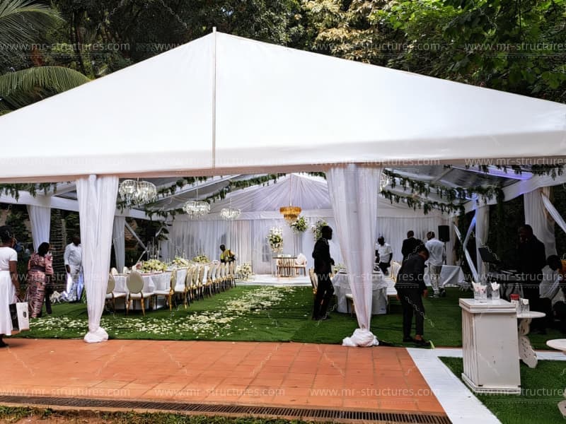 clear top 20x30m tent interior