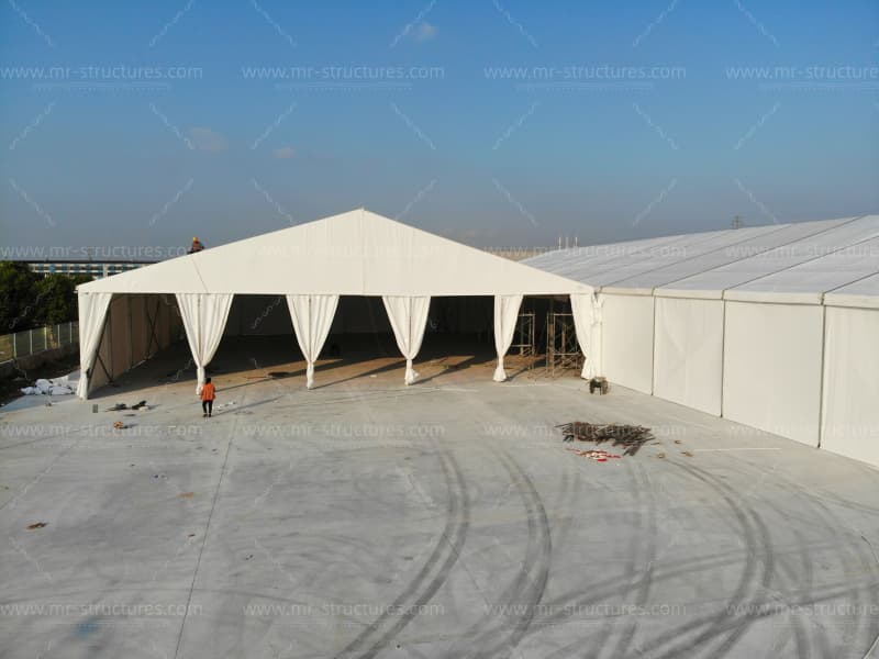 temporary modular warehouse tent setup