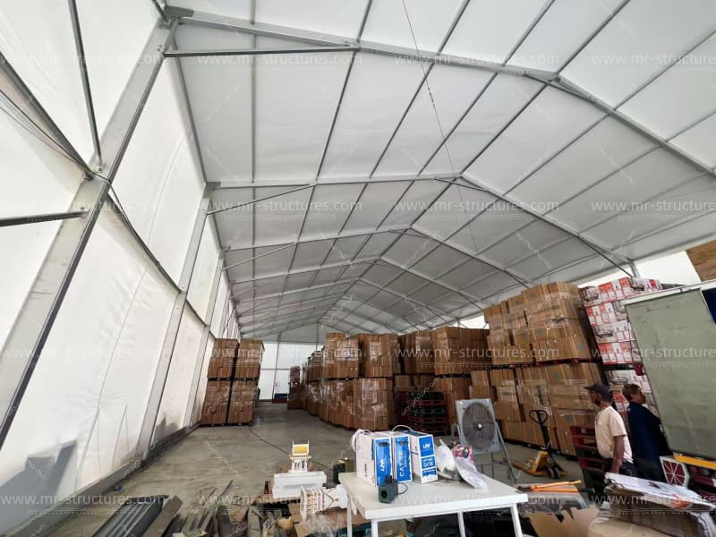 Temporary Warehouse Tent Interior Pallet Storage