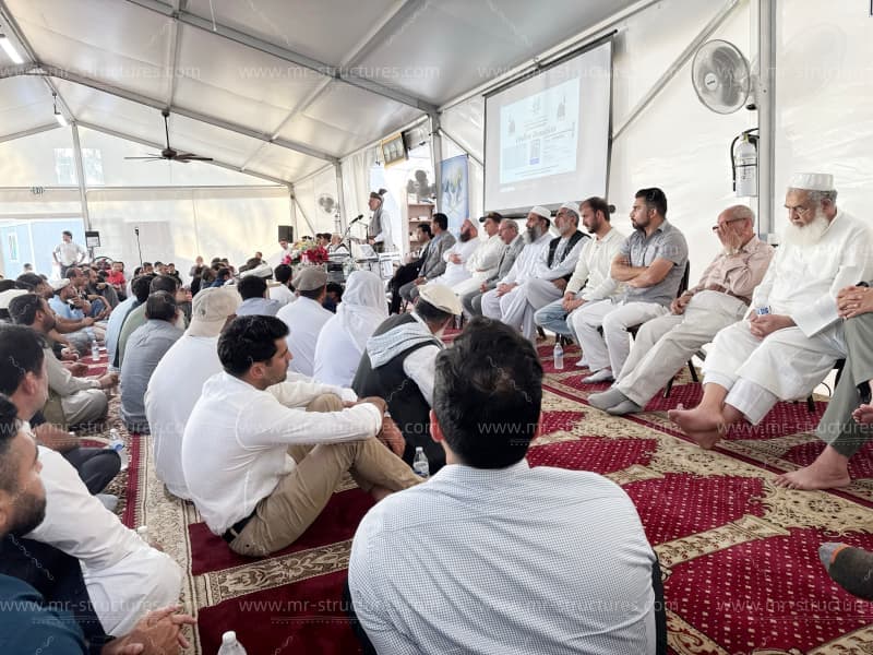 clear span event tent interior meeting