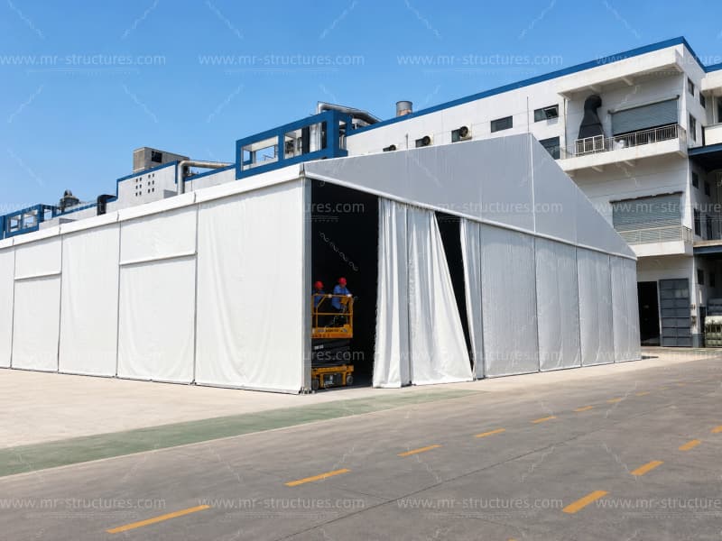 Industrial Storage Tent Open Access Doors
