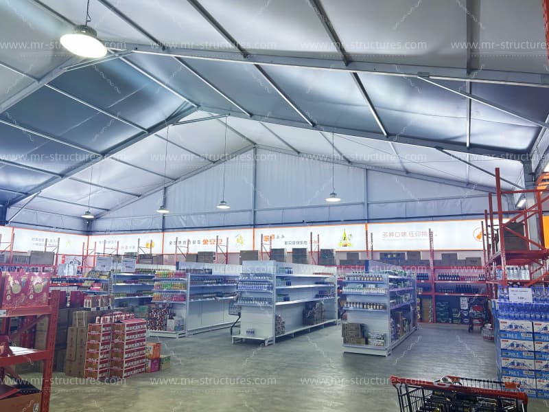 heavy duty storage tent goods display