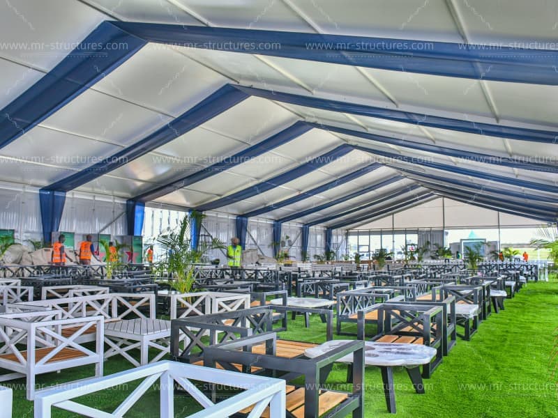 white event tent indoor layout