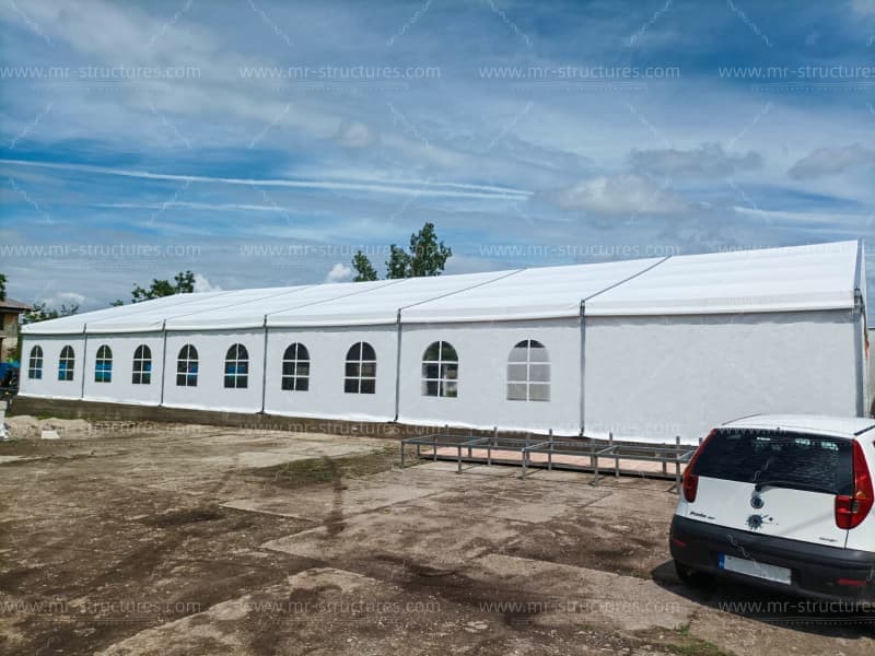 heavy duty outdoor event tent side view