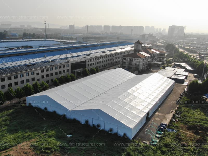 waterproof warehouse tent factory setup