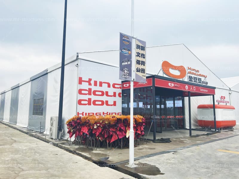 heavy duty storage tent supermarket entrance