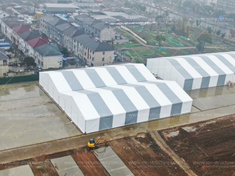 heavy duty storage tent complex aerial