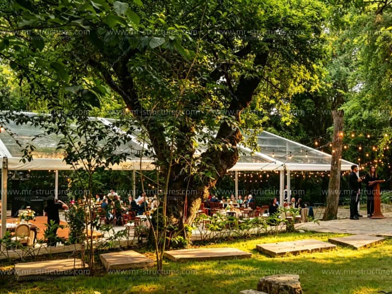 outdoor church gathering tent banquet