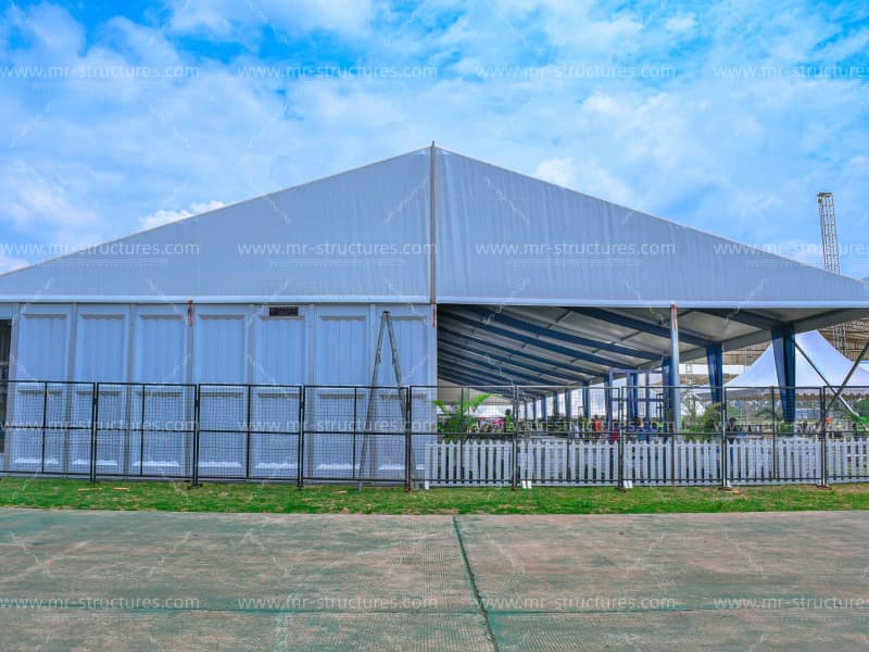 white event tent clear span structure