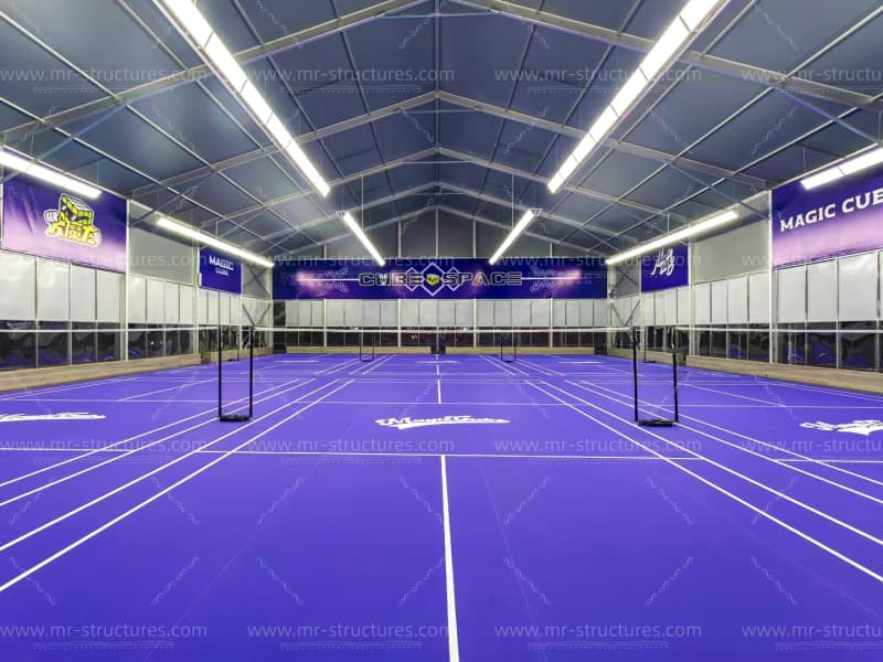 sports court tent interior badminton