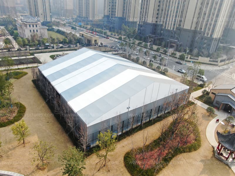 tennis court tent aerial view