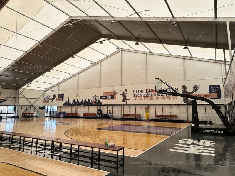 outdoor basketball court roof clear span