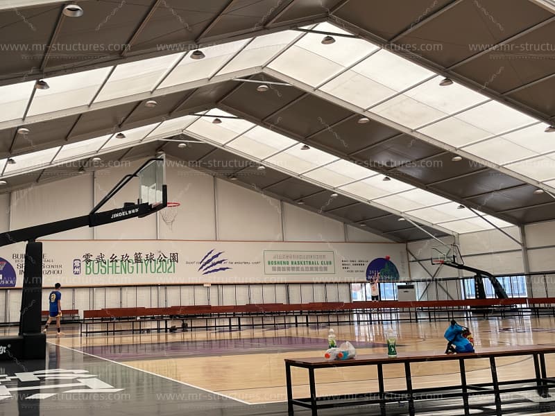 basketball court tent playing area