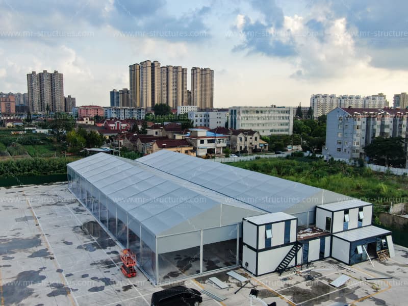 custom badminton tents installation site