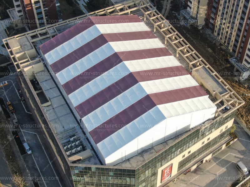 basketball court roof interior seating area