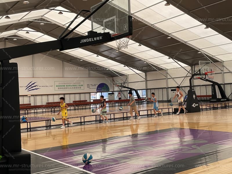 basketball court roof installation process