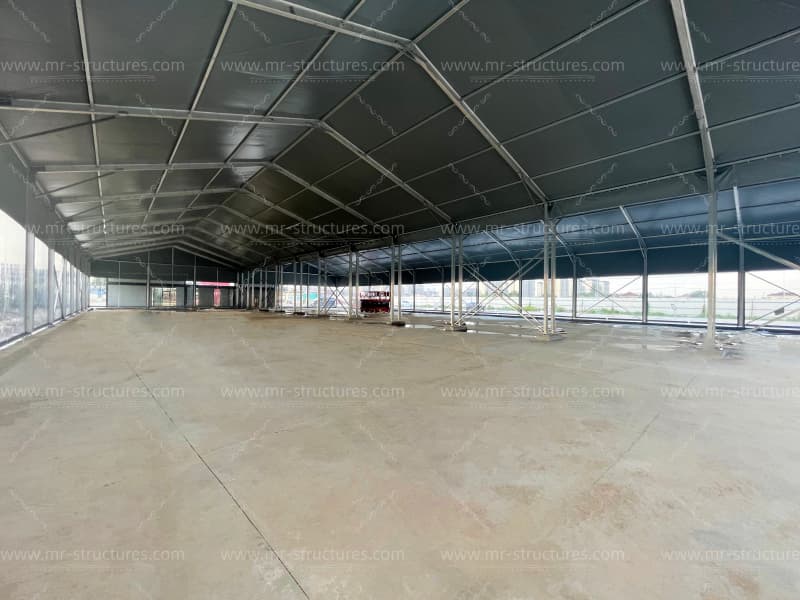 empty clear span badminton tent