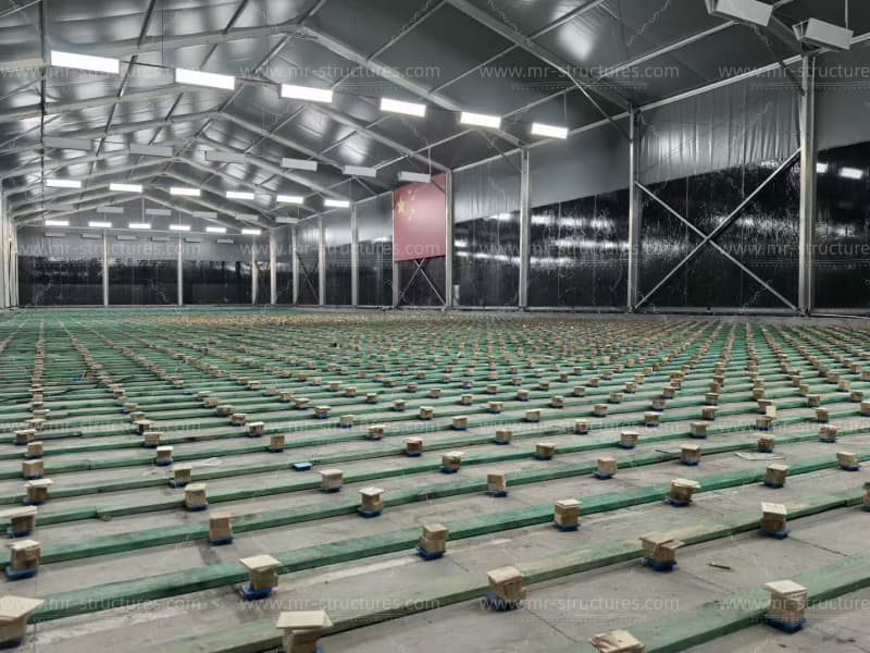 badminton arena tent flooring preparation