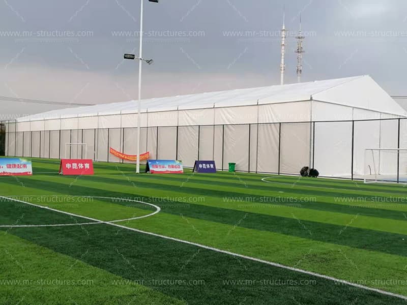 sports court tent clear span setup