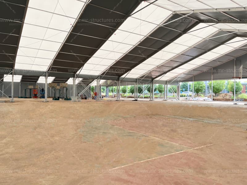 40x55m outdoor basketball court with roof