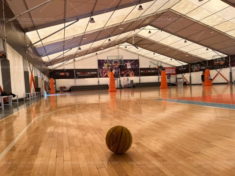 2000sqm sports court tent aerial view