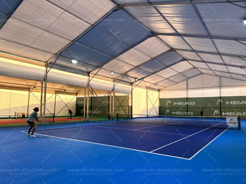 sports tent framework covering courts