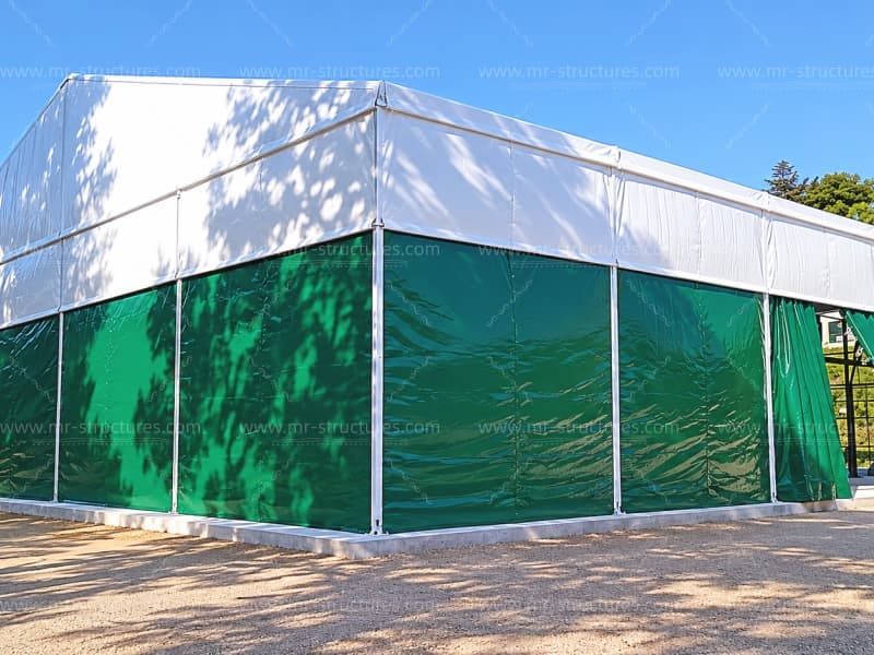 basketball tent setup and construction