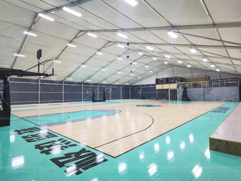 multi-sport arena tent inside view