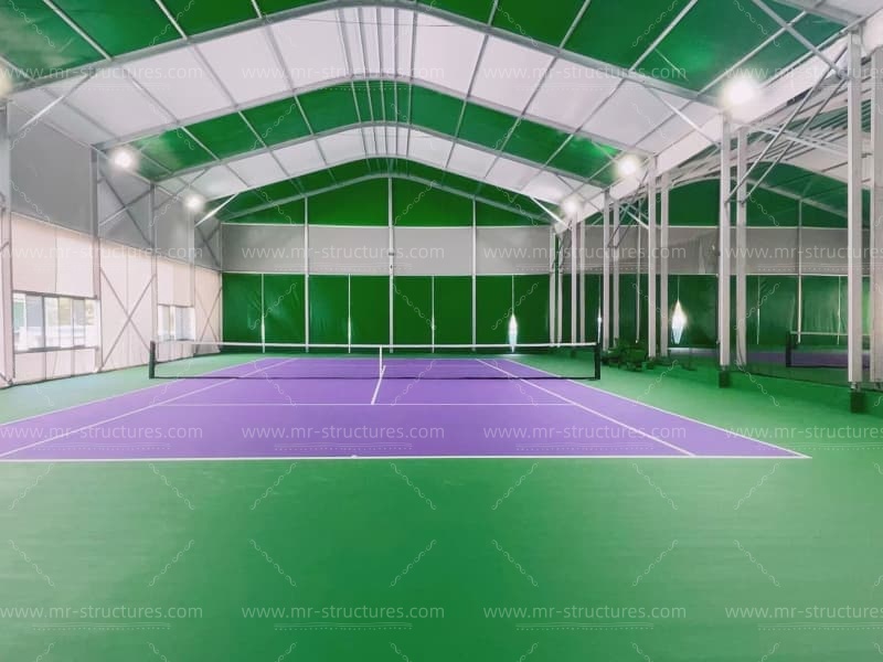 basketball court indoor tents aerial view exterior